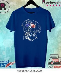 Proud Small Munsterlander Pointer American Flag Dog Tee Shirt