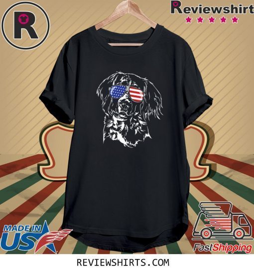 Proud Small Munsterlander Pointer American Flag Dog Tee Shirt