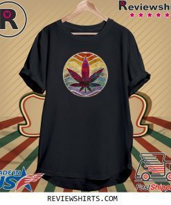 Retro Marijuana Leaf Cannabis Weed Tee Shirt