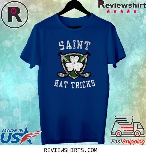 Saint Hattrick st Patrick's Day Hockey Hat Tricks T-Shirt