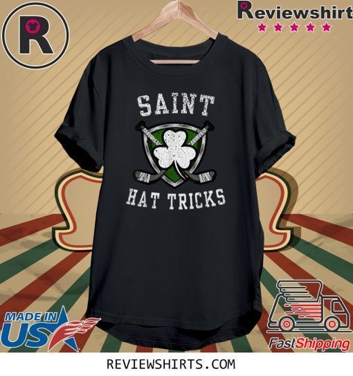 Saint Hattrick st Patrick's Day Hockey Hat Tricks T-Shirt