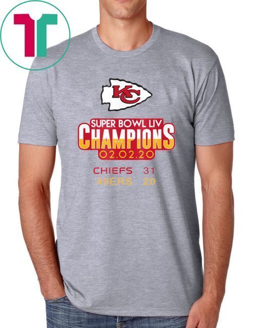 Super Bowl LIV Champions Chiefs 31 49ers 20 Tee Shirt