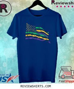 US Mardi Gras Flag Costume Tee Shirt