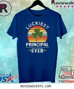 Vintage Luckiest Principal Ever Matching St Patricks Day 2020 T-Shirt
