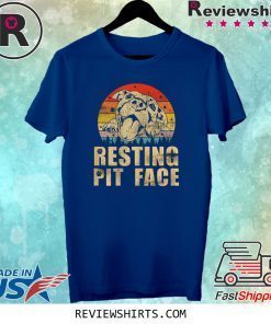 Vintage Pitbull Resting Pit Face Funny Pitbull Lovers Tee Shirt