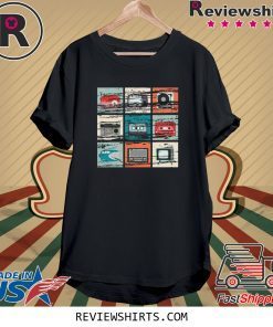 Vintage TV Radio Boom Box Cassette Tape Record Player Tee Shirt