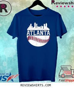 Atlanta Baseball Vintage ATL Skyline Brave Retro Tee Shirt