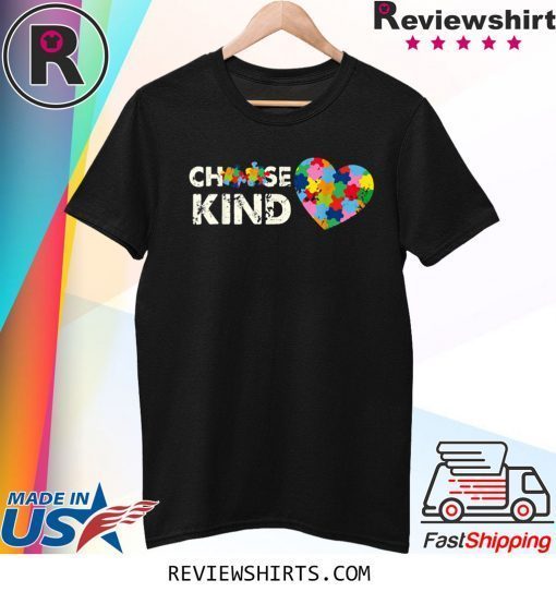 Choose Kind Autism Awareness Month Costume Puzzle Ribbon Tee Shirt