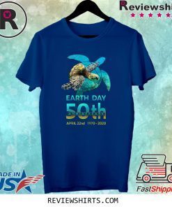Earth Day 50th Anniversary Sea Turtle Silhouette Tee Shirt