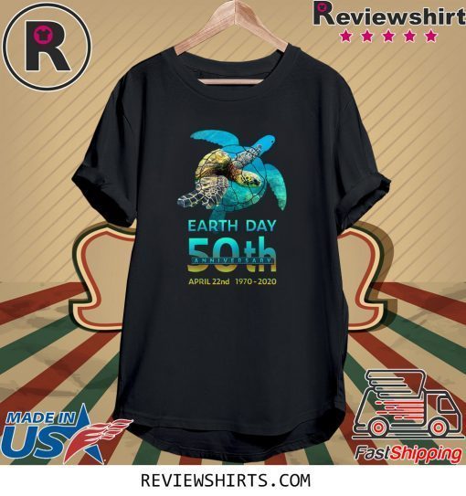 Earth Day 50th Anniversary Sea Turtle Silhouette Tee Shirt