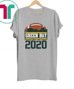 Green Bay Skyline Retro Football Tee Shirt 2020 Wisconsin Sports