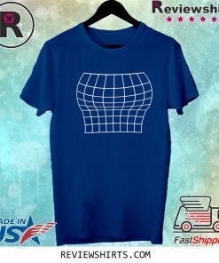Grid Optical Illusion Large Bust Size Well Endowed Flat Tee Shirt