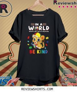 In A World Where You Can Be Anything Cheetah Be Kind Autism Tee Shirt