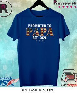 Promoted To Papa Est 2020 American Flag New Dad 2020 Tee Shirt