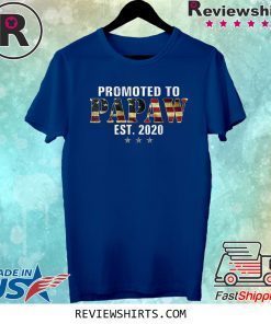 Promoted To Papaw Est 2020 American Flag New Dad 2020 Tee Shirt