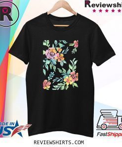 Spring Equinox Pastel Floral Watercolor Vintage Motif Tee Shirt