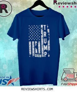 Trump 2020 American Flag Distressed Tee Shirt