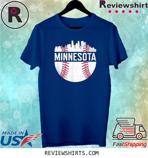 Vintage Minnesota Baseball Minneapolis Twin City Skyline Tee Shirt