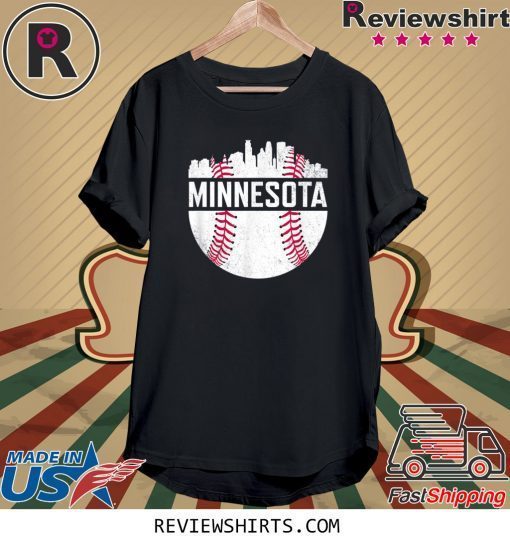Vintage Minnesota Baseball Minneapolis Twin City Skyline Tee Shirt