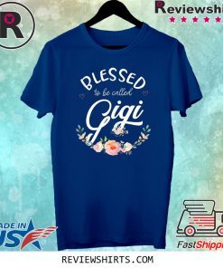 Womens Blessed Gigi Floral Grandma Mother's Day Tee Shirt