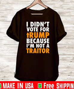 I didn't vote for tRump because I'm not a TRAITOR T-Shirt