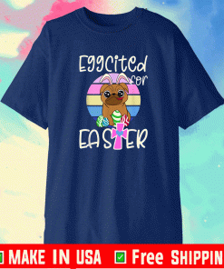 EGGCITED FOR EASTER Pug Puppy Dog Egg Hunt Vintage T-SHIRT