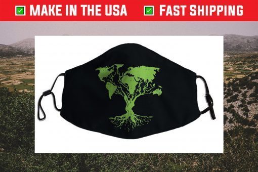 Earth Day Cute World Map Tree Pro Environment Plant Filter Face Mask