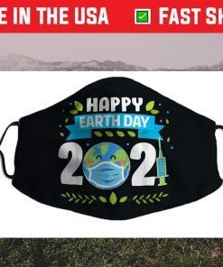 Happy Earth Day 2021 Planet Earth Wearing Mask Us 2021 Face Mask