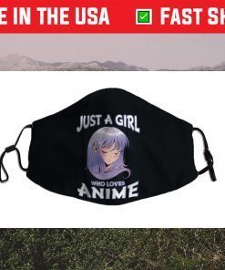Just A Girl Who Loves Anime Gifts for Teen Girls Anime Merch Funny Face Mask