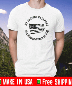 MY VACCINE PASSPORT WAS STAMPED BACK IN 1776 2021 T-SHIRT