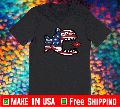 American Flag Fishing China T-Shirt