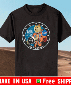 Dogecoin Astronaut To the Moon Blockchain HODL Crypto NASA T-Shirt