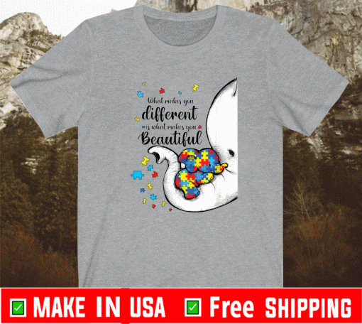 What makes you different elephant mom autism child awareness shirt