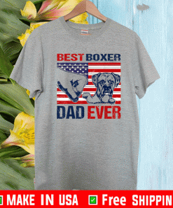Best Boxer Dad Ever Fathers Day American Flag T-Shirt