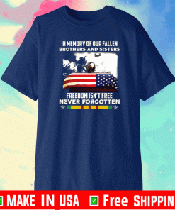 In memory of our fallen brothers and sisters freedom isn’t free never forgotten shirt