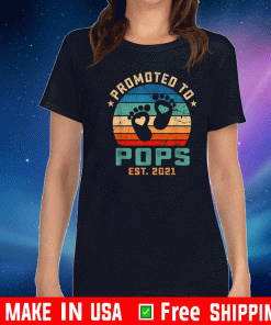 Promoted To Pops 2021 Pregnancy New Pops Fathers Day T-Shirt