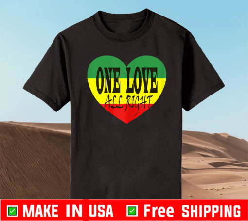Reggae One Love All Right Clothing Rasta Rastafarian T-Shirt