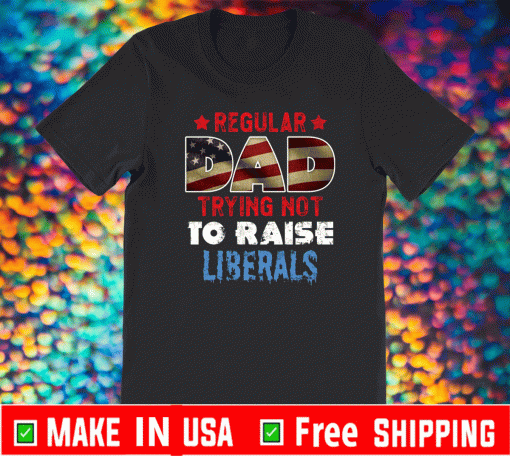 Regular Dad Trying Not to Raise a Liberal ARegular Dad Trying Not to Raise a Liberal American Flag T-Shirtmerican Flag T-Shirt