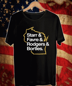 BUY STARR AND FAVRE AND RODGERS AND BORTLES T-SHIRT