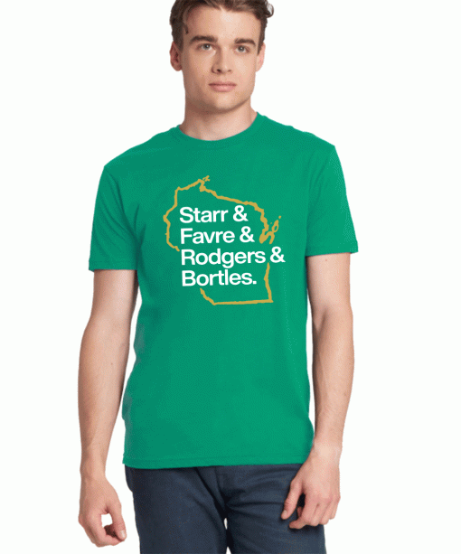 BUY STARR AND FAVRE AND RODGERS AND BORTLES T-SHIRT