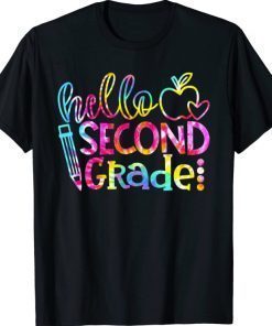 Tie Dye Hello Second 2nd Grade Teacher First Day Of School Tee T-Shirt