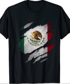 Proud Mexican Shirts Chicano Latino Torn Ripped Mexico Flag Tee T-Shirt