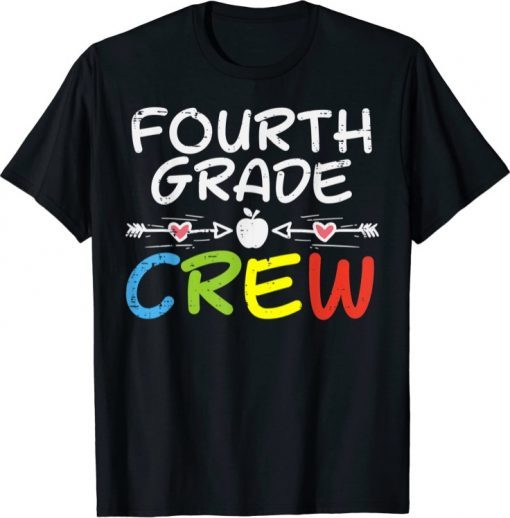 4th Fourth Grade Crew First Day Of School Boys Girls Teacher 2021 T-Shirt
