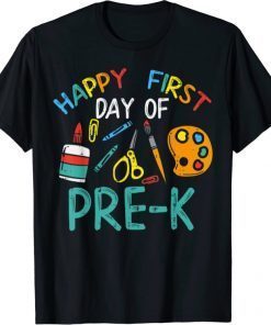 Happy First Day Of Pre K Prek Kindergarten Boys Girl Teacher Classic Shirt