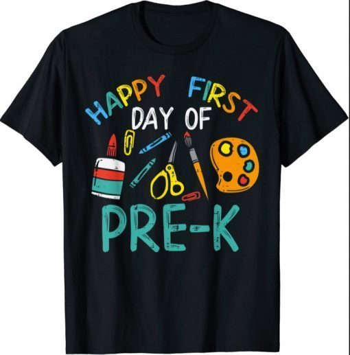 Happy First Day Of Pre K Prek Kindergarten Boys Girl Teacher Classic Shirt