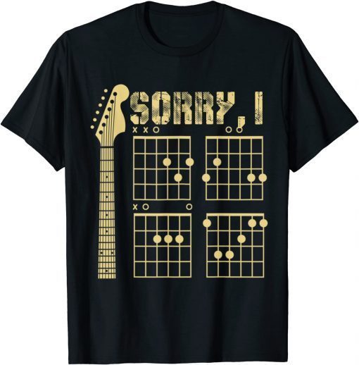 T-Shirt Sorry I-DGAF Funny Hidden Message Guitar Chords For Lover 2021