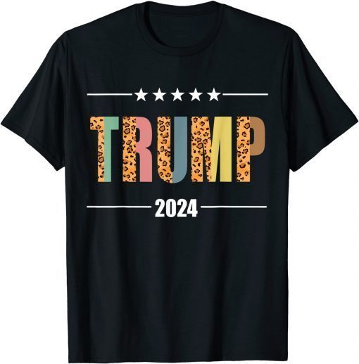 Trump 2024 Leopard Print Trump Shirt Republican Men Women T-Shirt