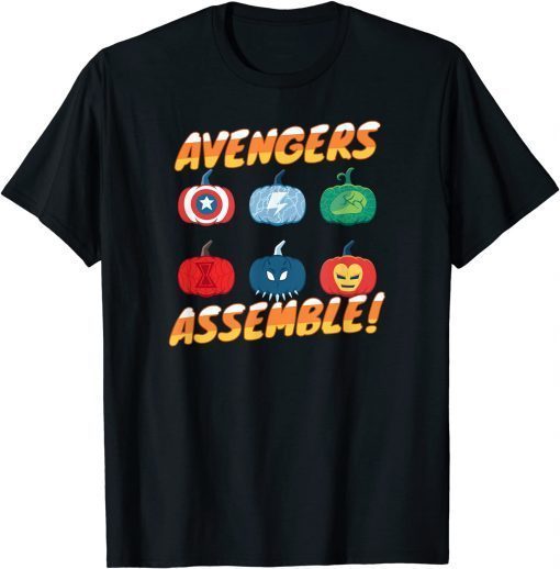 Marvel Avengers Assemble Pumpkin Heroes Halloween Unisex T-Shirt