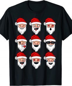 Christmas Santa Claus Funny Faces Boys Girls Kids Xmas T-Shirt