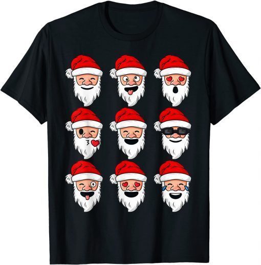 Christmas Santa Claus Funny Faces Boys Girls Kids Xmas T-Shirt